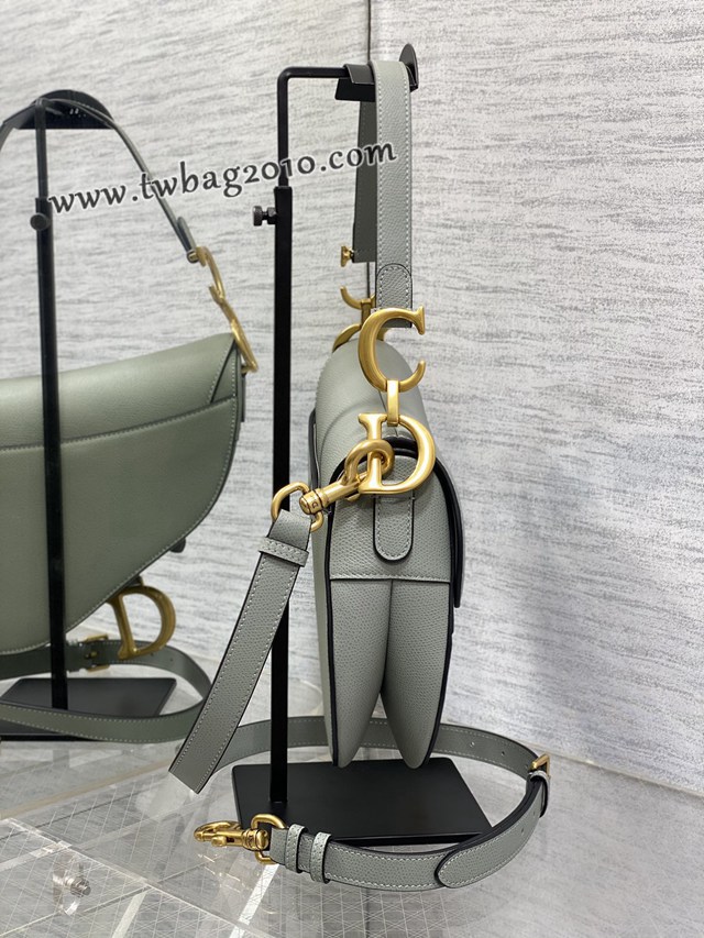 Dior专柜新款迪奥顶级原单原厂皮岩石灰大号经典马鞍包 djfk1088